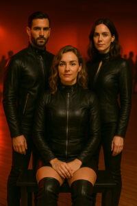 trekant kvinna och par